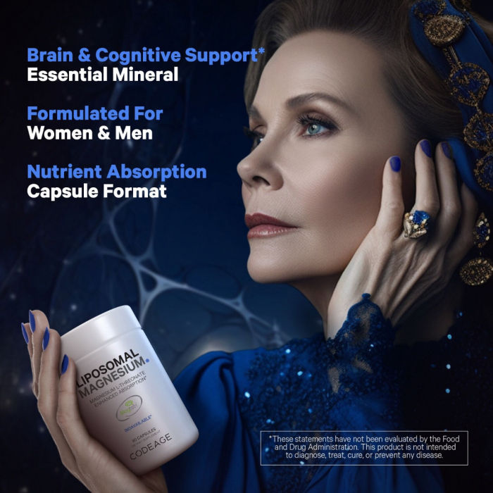 Codeage Liposomal Magnesium L-threonate, Magneziu L-treonat Liposomal Cu Fosfolipide - Formula Avansata Pentru Absorbtie Superioara, 90 Cps [6]