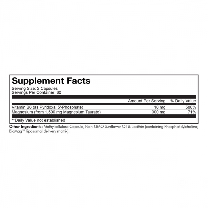 Codeage Liposomal Magnesium Taurate+, Magneziu Taurat Cu Tehnologie Liposomala Pentru Sanatatea Inimii Si Sistemului Nervos, 120 Cps [4]