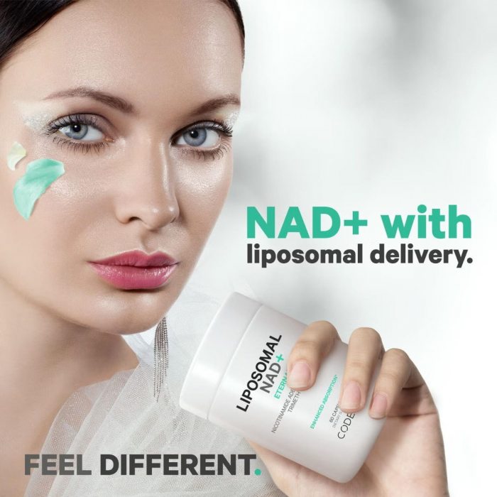 Codeage Liposomal Nad+ Eternal, Nicotinamide Adenine Dinucleotide, Nad+ Liposomal Cu Betaina Tmg, 60 Cps [7]
