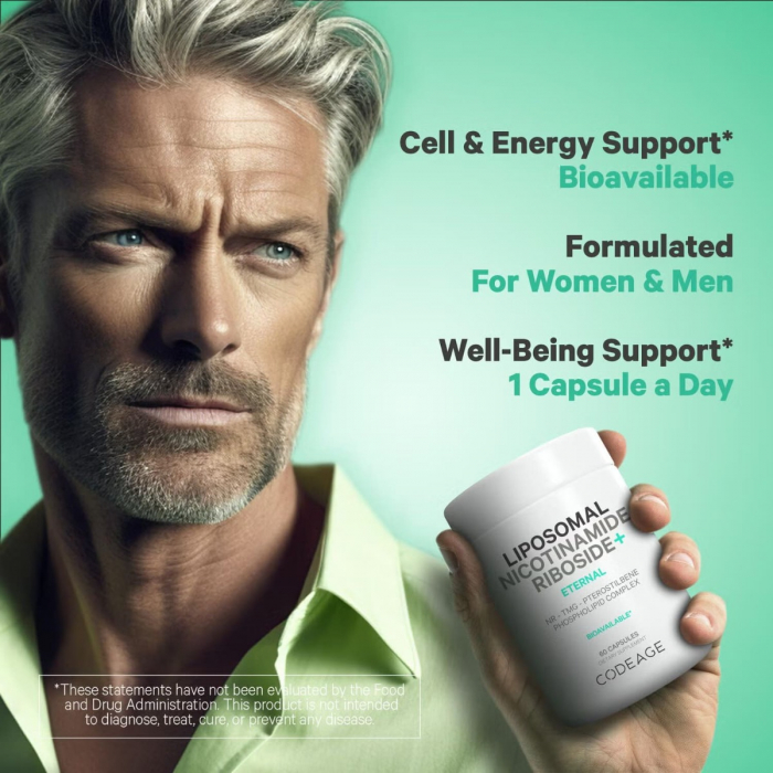 Codeage Liposomal Nicotinamide Riboside+, Nr+ Nicotinamida Lipozomala Ribozida + Tmg Si Pterostilben, 60 Cps [5]