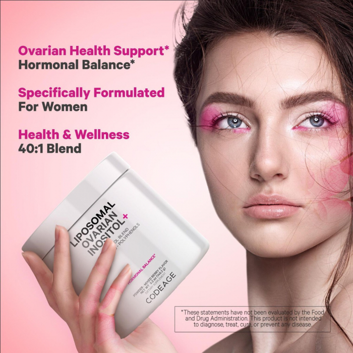 Codeage Liposomal Ovarian Inositol+ - Mixed Berry , Myo-Inozitol Ovarian cu Coenzima Q10 cu Aroma de Fructe de Padure, 148.2 g [2]