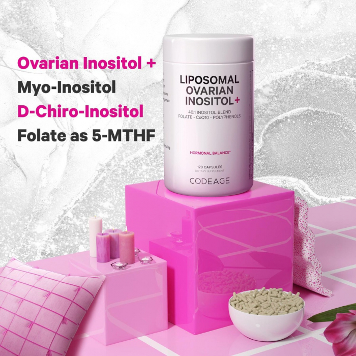 Codeage Liposomal Ovarian Inositol+, Myo-Inozitol Ovarian cu Coenzima Q10, 120 cps [3]