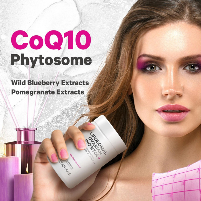 Codeage Liposomal Ovarian Inositol+, Myo-Inozitol Ovarian cu Coenzima Q10, 120 cps [4]