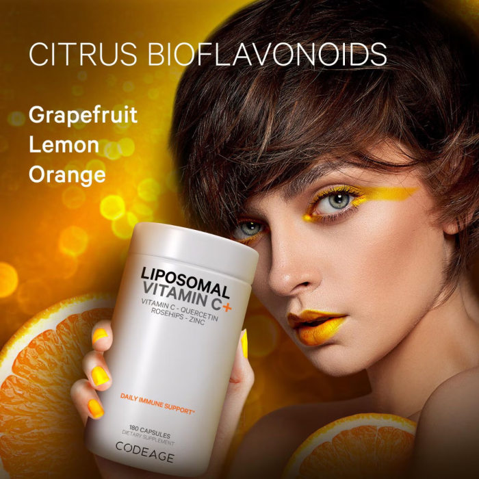 Codeage Liposomal Vitamin C, Vitamina C Liposomala - Formula Avansata Pentru Absorbtie Superioara, 180 Cps [7]