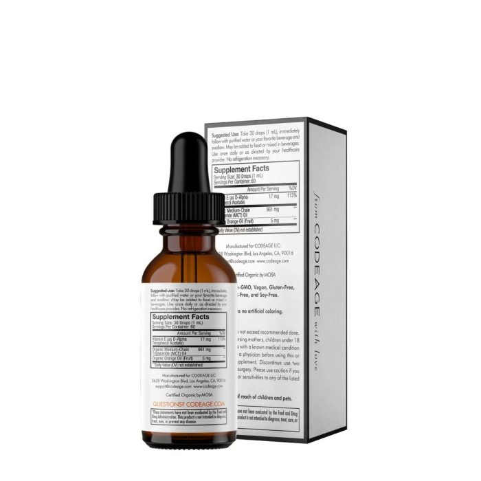 Codeage Liquid Vitamin E And Mct Oil, Formula Pentru Vitalitate Zilnica Si Echilibru Metabolic, 59.2 Ml [2]