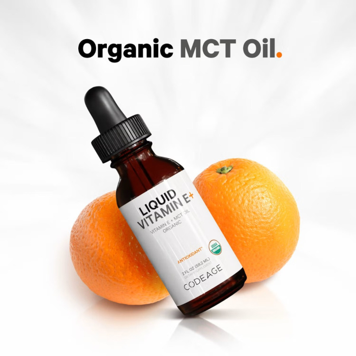 Codeage Liquid Vitamin E And Mct Oil, Formula Pentru Vitalitate Zilnica Si Echilibru Metabolic, 59.2 Ml [6]