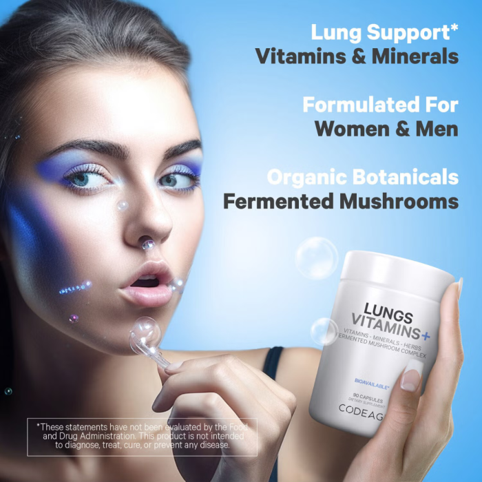 Codeage Lungs Vitamins, Formula Complexa Pentru Imbunatatirea Respiratiei, 90 Cps [8]