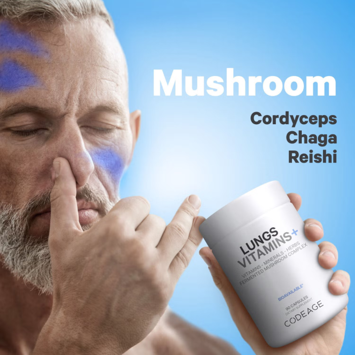 Codeage Lungs Vitamins, Formula Complexa Pentru Imbunatatirea Respiratiei, 90 Cps [7]