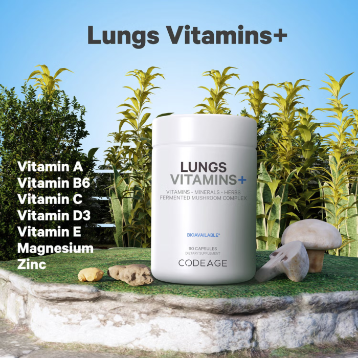 Codeage Lungs Vitamins, Formula Complexa Pentru Imbunatatirea Respiratiei, 90 Cps [5]