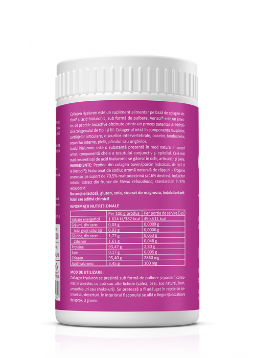 Colagen + AC Hyaluron + 150 G ( PAR,RIDURI, UNGHII, ARTICULATII) CAPSUNI [2]
