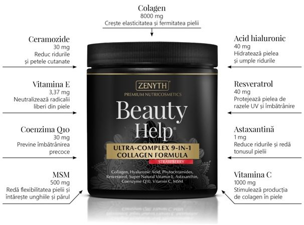 Colagen BEAUTY HELP PREMIUM 9 in 1 cu gust de capsuni * 300 g [2]