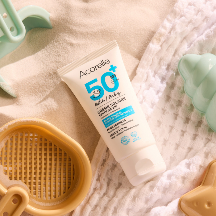 Crema BIO protectie solara pentru bebelusi SPF50, fara parfum Acorelle [3]