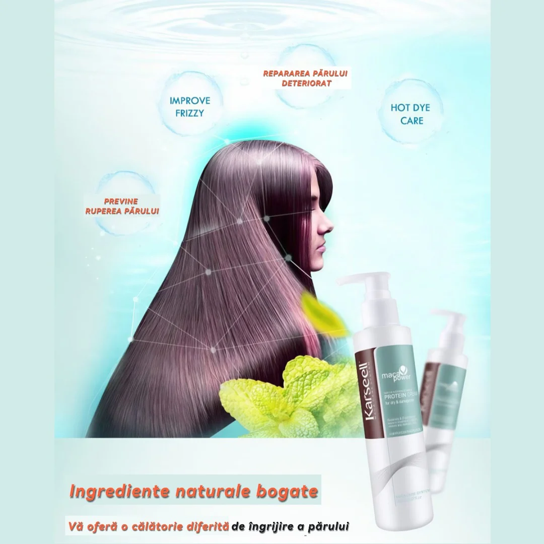 Cremă Leave-In de Păr Karseell cu Proteine ( Tratament pentru Reconstrucție și Hidratare Intensă) * 200 ml [3]