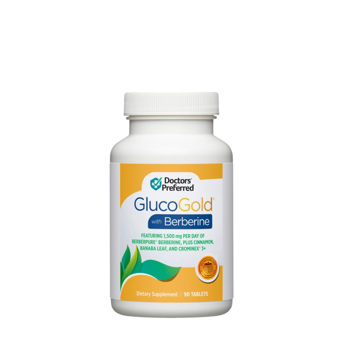 Doctorâ€™s Preferred Glucogold With Berberine, Formula Avansata Pentru Reducerea Glicemiei Cu Berberina, 90 Tb [1]