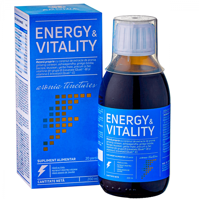 Energy &amp; Vitality 200ml — o formulă unică din plante, superfructe și nutrienți esențiali care sporesc energia, vitalitatea și rezistența la stres [1]