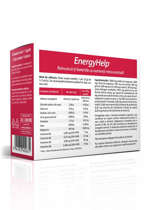 EnergyHelp(Suport cognitiv, metabolism echilibrat, energie de durata. Reduce stresul) * 14 plicuri [2]