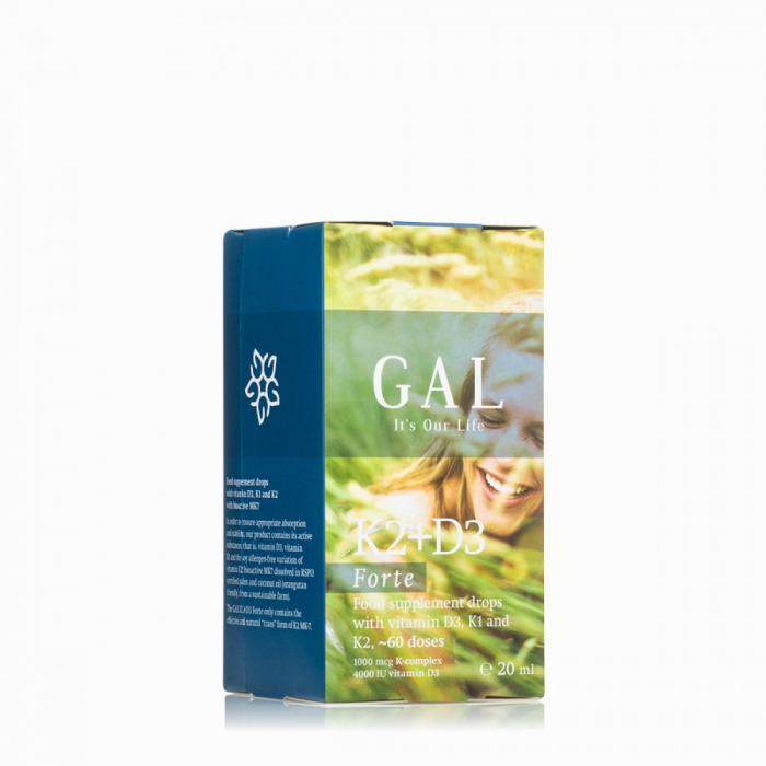 GAL Vitamina K2+D3 FORTE , 1000 mcg K-complex + 4000 IU D3, 60 doza [2]