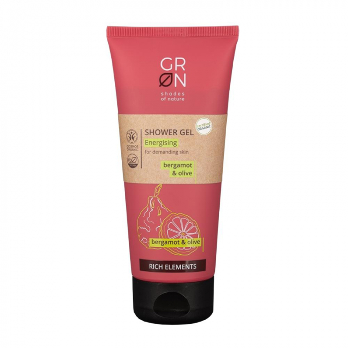 Gel de dus energizant Bio Organic Rich Elements cu masline si bergamota (200ml), GRN Shades of Nature [2]