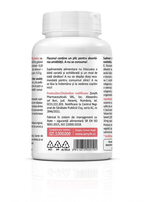 Glucozamina Chondroitin Hyaluronic Acid(mobilitatea si flexibilitatea articulatiilor) * 60 cps [4]