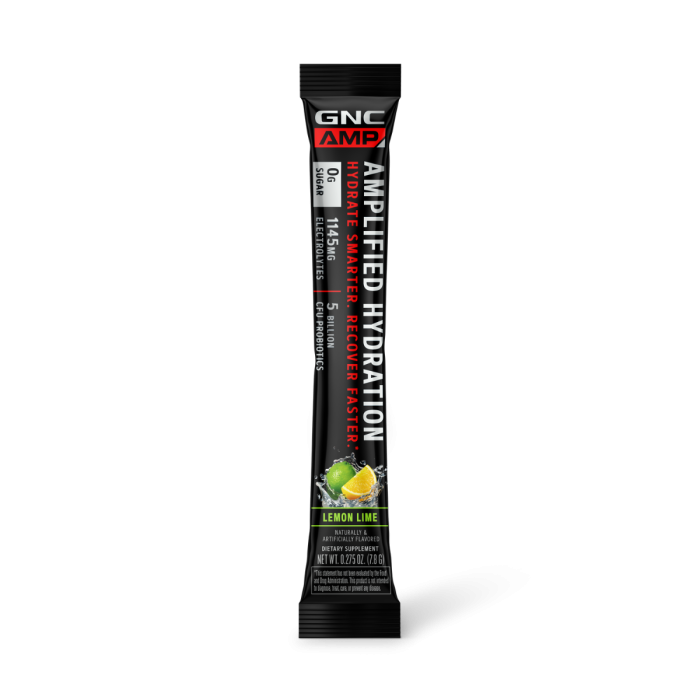Gnc Amp Amplified Hydration, Electroliti Cu Aroma De Lamaie Si Lime, 7.63 G [1]