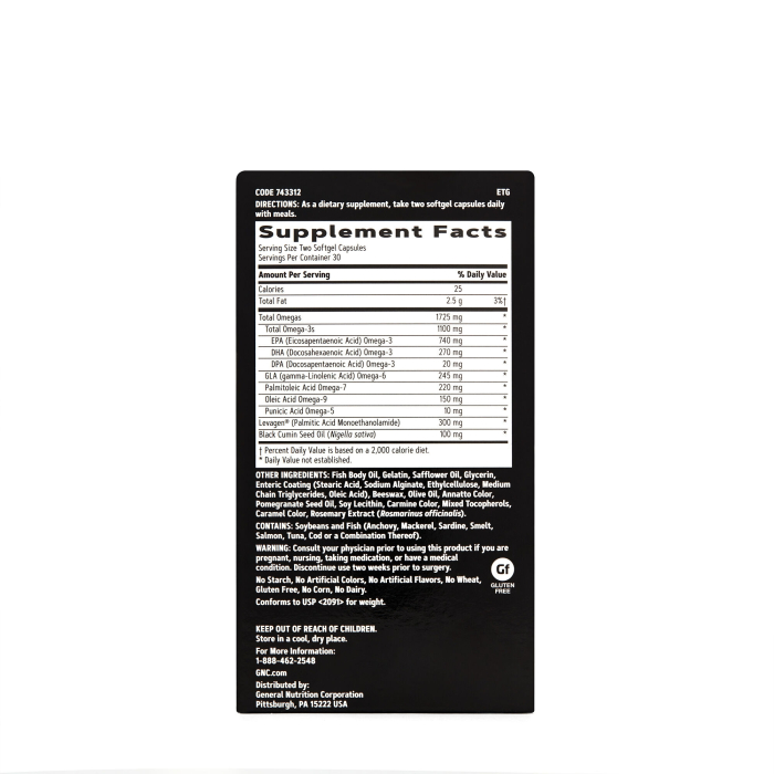 Gnc Amp Complete Omega, Acizi Grasi Omega, 60 Cps  [2]