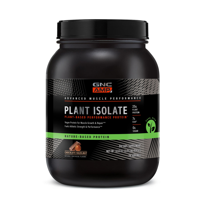 Gnc Amp Plant Isolate Proteina Vegana Cu Aroma De Ciocolata Si Alune, 929,6 G [1]
