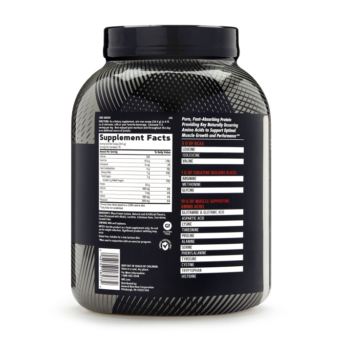 Gnc Amp Pure Isolate, Proteina Izolata Din Zer Cu Aroma De Ciocolata, 2415 G [2]