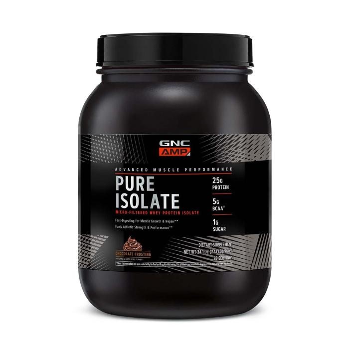 Gnc Amp Pure Isolate, Proteina Izolata Din Zer Cu Aroma De Inghetata De Ciocolata, 966 G [1]
