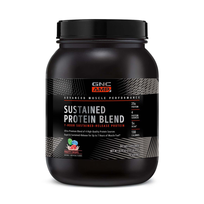 Gnc Amp Sustained Protein Blend Amestec Proteic Cu Aroma De Cereale Fructate, 910 G [1]