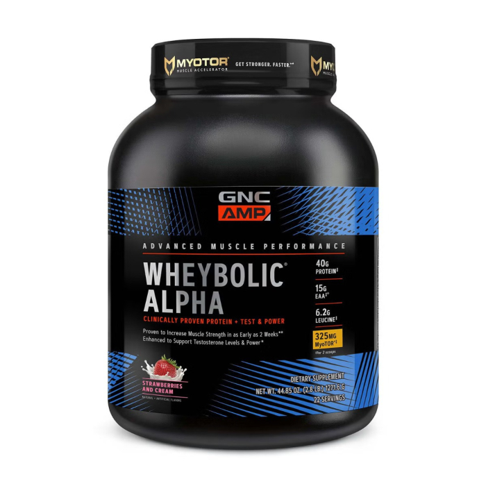 Gnc Amp Wheybolic Alpha Myotor, Proteina Din Zer Cu Aroma De Capsuni Si Frisca, 1271.6 G [1]