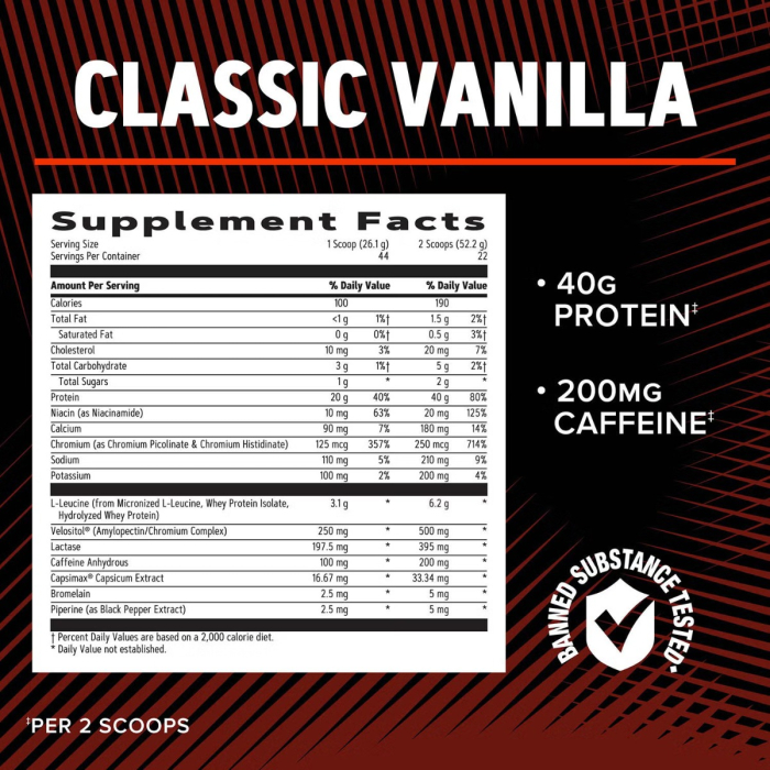 Gnc Amp Wheybolic Ripped, Proteina Din Zer, Cu Aroma De Vanilie,1148.4 G [7]