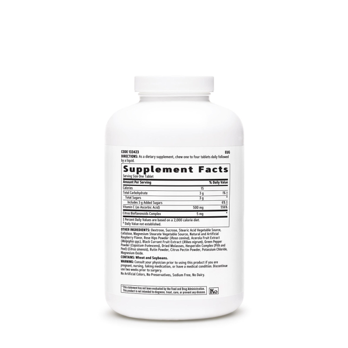 Gnc Chewable C 500 Mg, Vitamina C Masticabila, Aroma De Mix De Fructe 180 Tb [2]