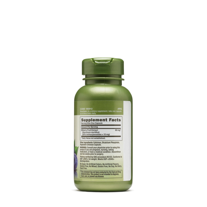 Gnc Herbal Plus Bilberry Extract 60 Mg, Extract Standardizat Din Afine, 100 Cps [2]