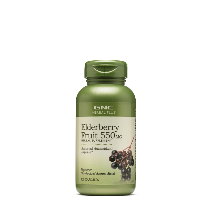 Gnc Herbal Plus Elderberry Fruit 550 Mg, Extract Standardizat Din Fructe De Soc, 100 Cps [1]