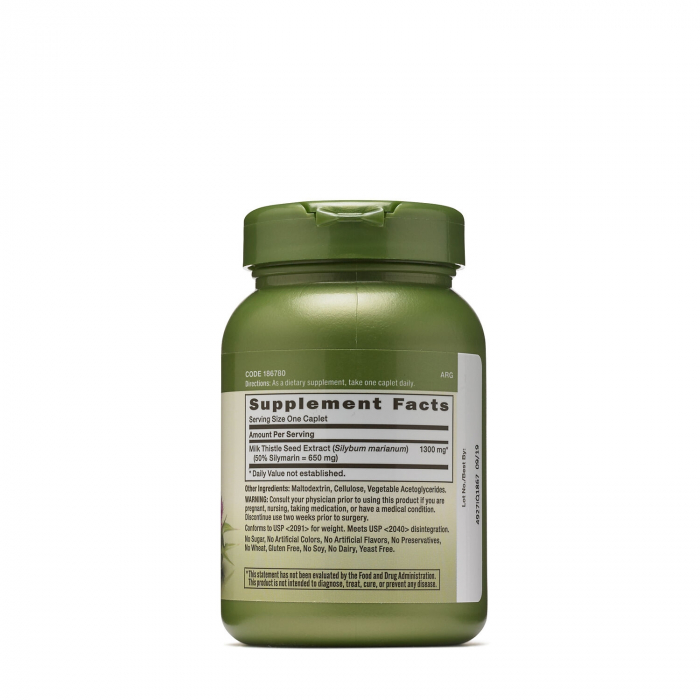 Gnc Herbal Plus Milk Thistle 1300 Mg, Extract Standardizat De Silimarina, 60 Tb [2]