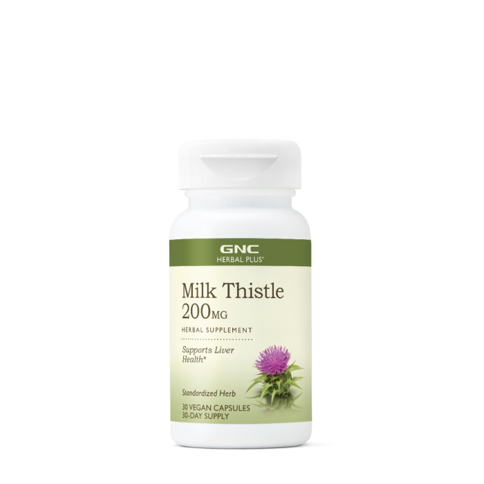 Gnc Herbal Plus Milk Thistle 200 Mg, Silimarina, 30 Cps [1]
