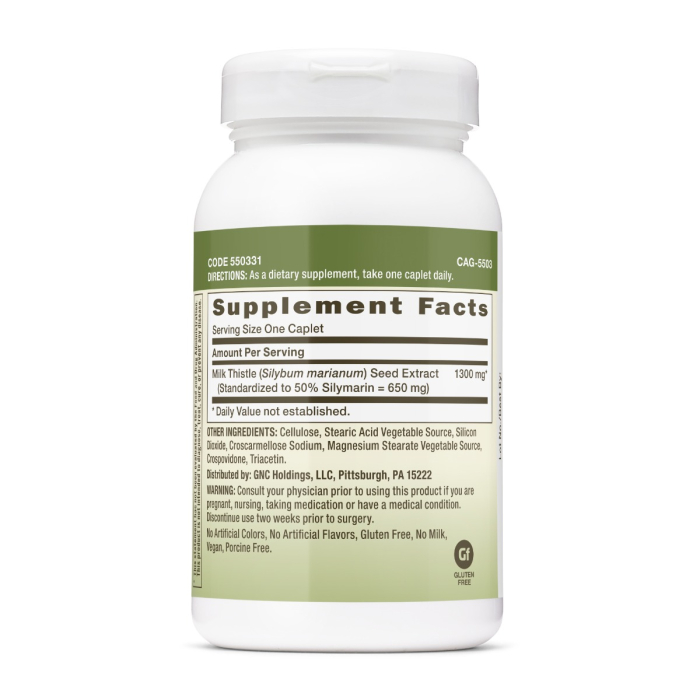 Gnc Herbal Plus Milk Thistle Silimarina 1300 Mg Extract Din Seminte De Armurariu, 120 Cps [2]