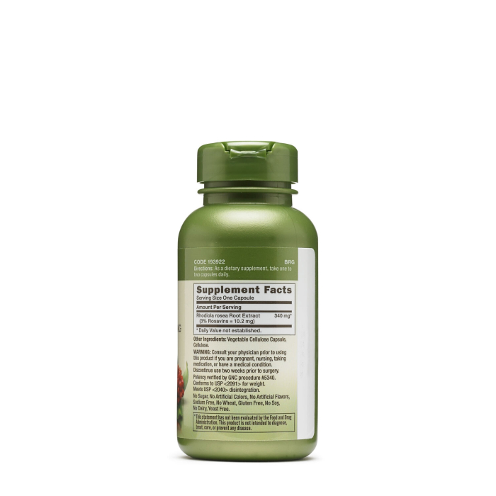Gnc Herbal Plus Rhodiola 340mg, Extract De Rodiola, 100 Cps [2]
