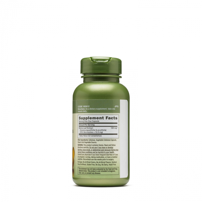 Gnc Herbal Plus Senna Leaf 125 Mg, Extract Frunze De Senna,100 Cps [2]