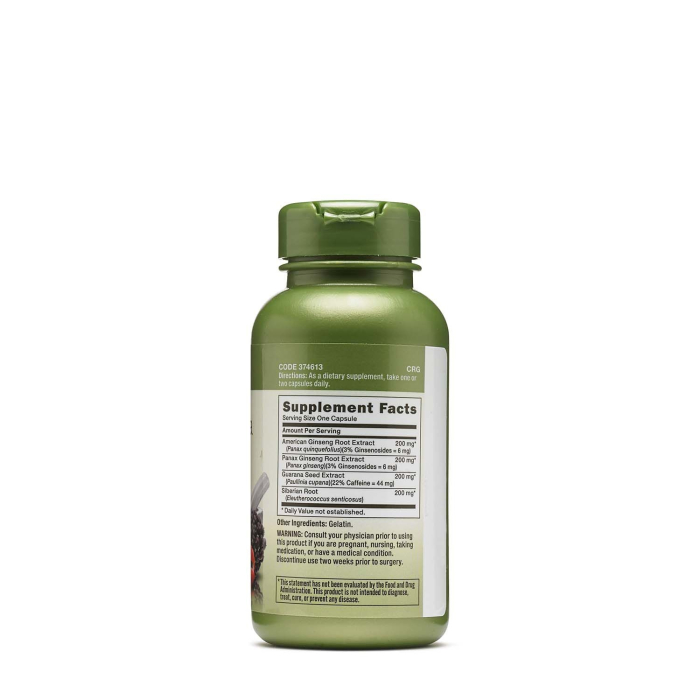 Gnc Herbal Plus Triple Ginsa Rush, Extract Standardizat Din 3 Tipuri De Ginseng, 100 Cps  [2]