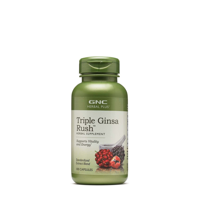 Gnc Herbal Plus Triple Ginsa Rush, Extract Standardizat Din 3 Tipuri De Ginseng, 100 Cps  [1]