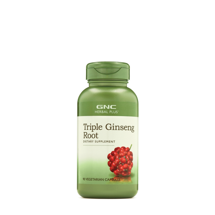 Gnc Herbal Plus Triple Ginseng Root, Radacina Din Trei Tipuri De Ginseng, 90 Cps [1]