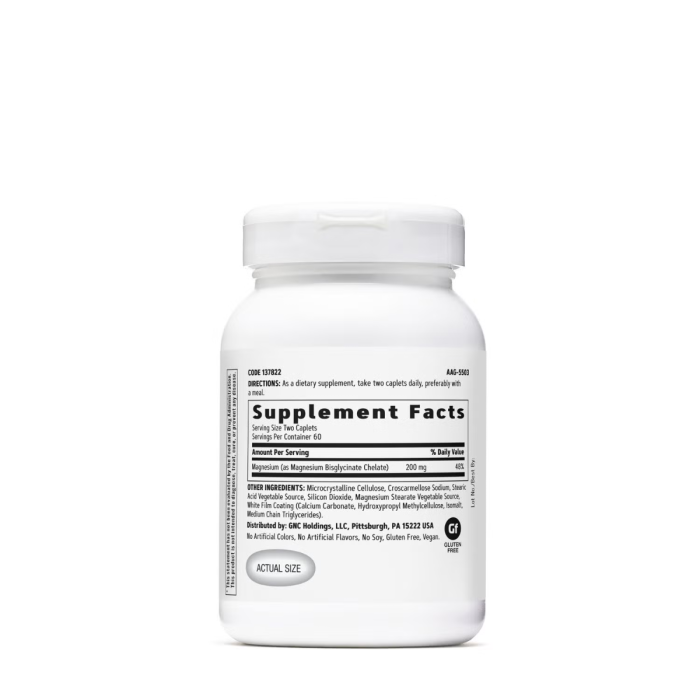 Gnc Magnesium Glycinate 200 Mg, Bisglicinat De Magneziu Pentru Relaxarea Musculara Si Sustinerea Sistemului Nervos, 120 Cps   [2]