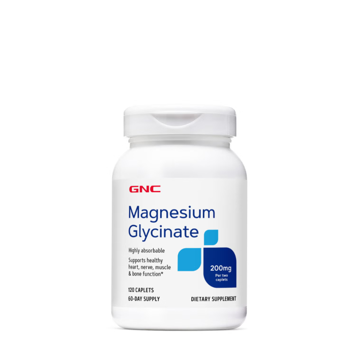 Gnc Magnesium Glycinate 200 Mg, Bisglicinat De Magneziu Pentru Relaxarea Musculara Si Sustinerea Sistemului Nervos, 120 Cps   [1]