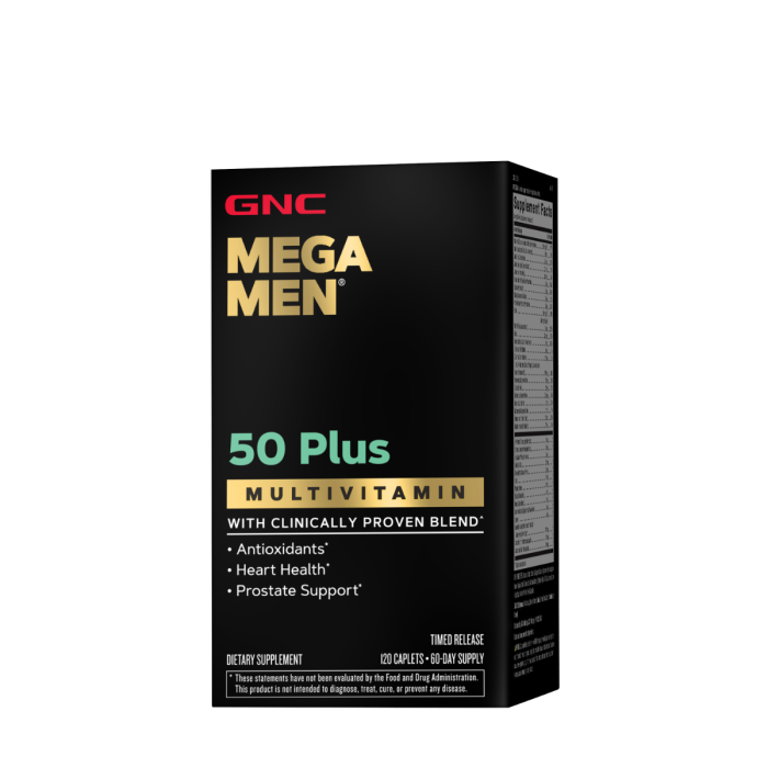 Gnc Mega Men 50 Plus, Complex De Multivitamine Pentru Barbati 50 Plus, 120 Tb [1]