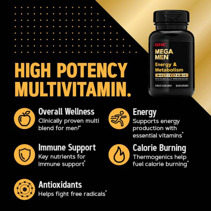 Gnc Mega Men Energy & Metabolism, Complex De Multivitamine Pentru Barbati, Energie Si Metabolism, 180 Tb [3]