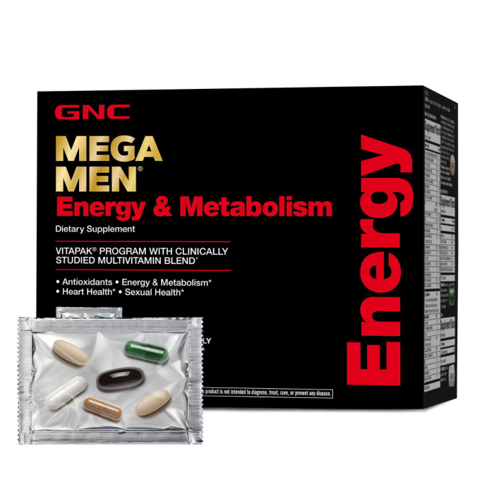 Gnc Mega Men Energy & Metabolism Vitapak Program, Complex De Multivitamine Pentru Barbati, Energie Si Metabolism, 30 Pliculete [1]