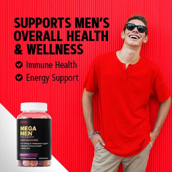 Gnc Mega Men Gummy Multivitamin, Multivitamine Jeleuri Pentru Barbati Cu Aroma Naturala De Fructe De Padure, 120 Jeleuri [5]
