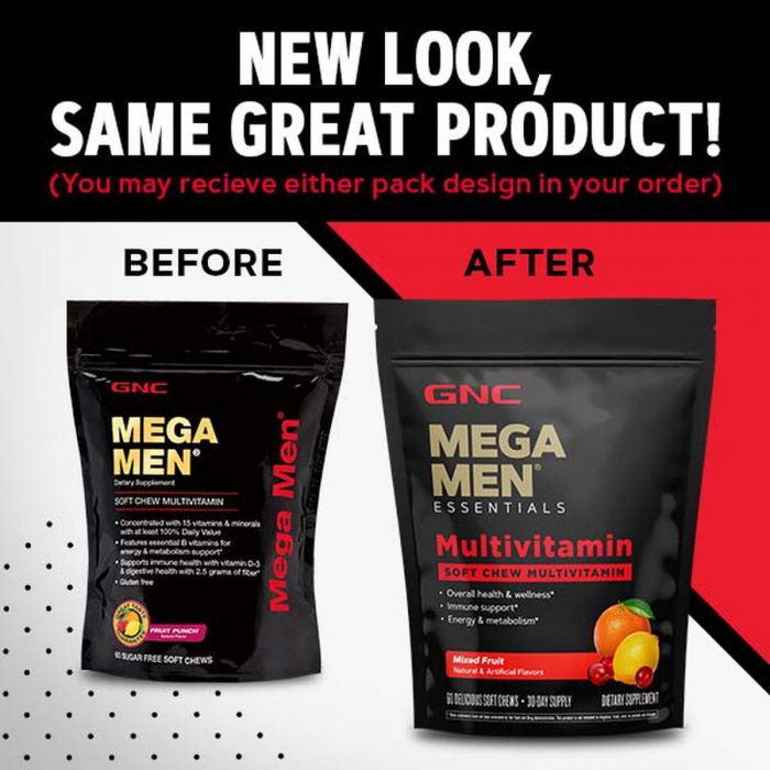 Gnc Mega Men Soft Chews, Complex De Multivitamine Pentru Barbati, Cu Gust De Fructe Asortate, 60 Caramele [3]