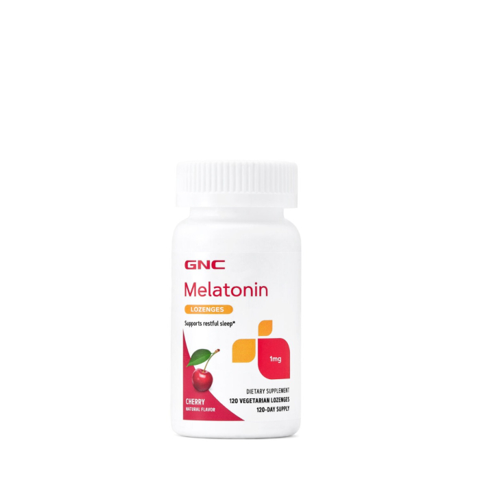 Gnc Melatonin Lozenges 1 Mg, Melatonina Masticabila Cu Aroma De Cirese 1 Mg, 120 Tb [1]